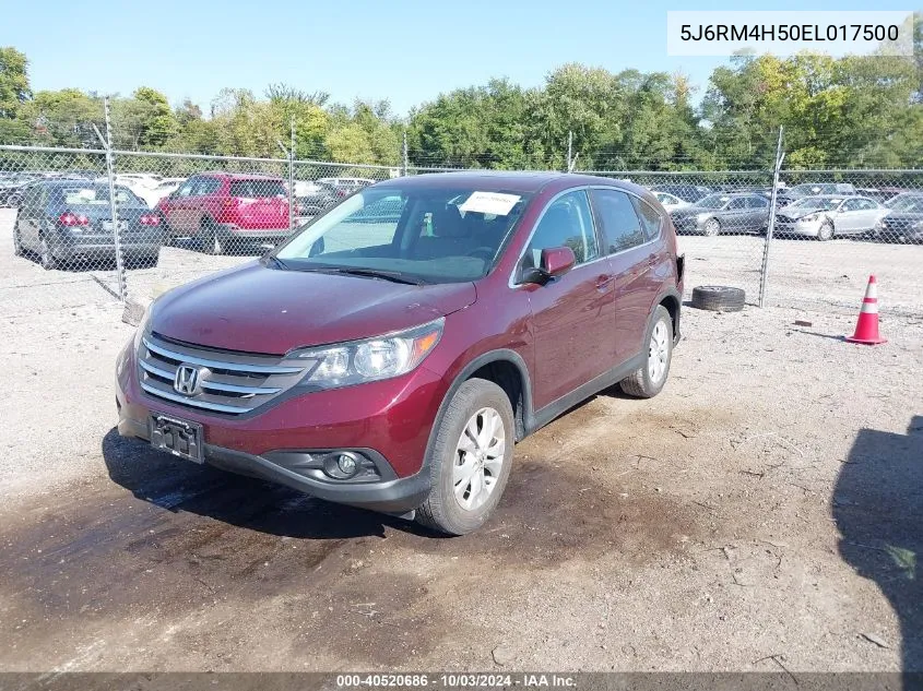 2014 Honda Cr-V Ex VIN: 5J6RM4H50EL017500 Lot: 40520686