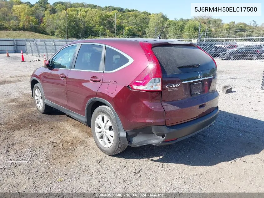 2014 Honda Cr-V Ex VIN: 5J6RM4H50EL017500 Lot: 40520686