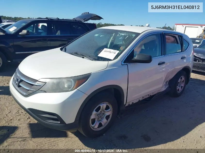 2014 Honda Cr-V Lx VIN: 5J6RM3H31EL040812 Lot: 40598370