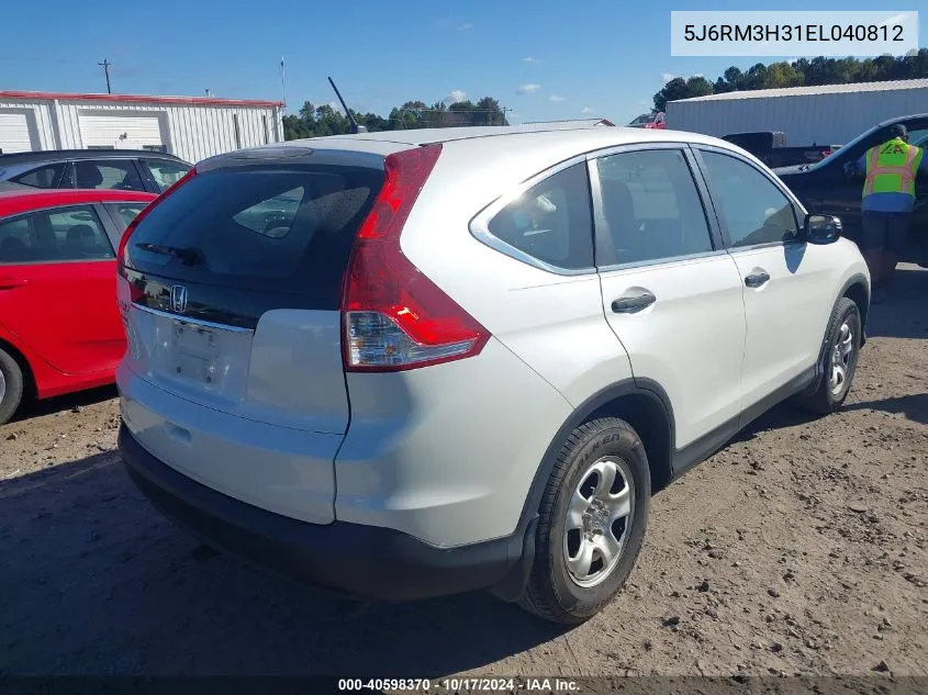 2014 Honda Cr-V Lx VIN: 5J6RM3H31EL040812 Lot: 40598370