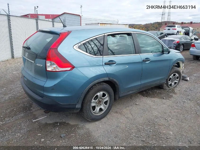 2HKRM4H34EH663194 2014 Honda Cr-V Lx