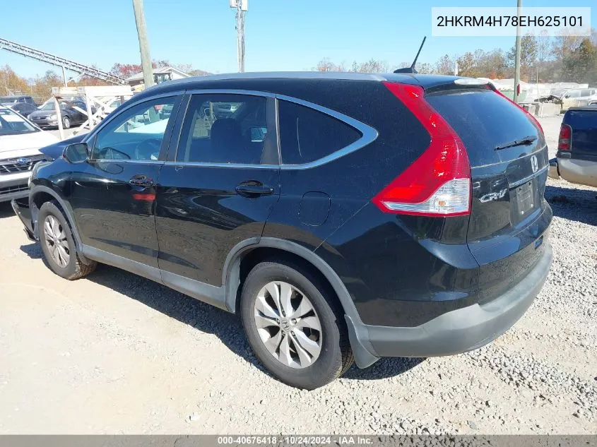 2014 Honda Cr-V Ex-L VIN: 2HKRM4H78EH625101 Lot: 40676418