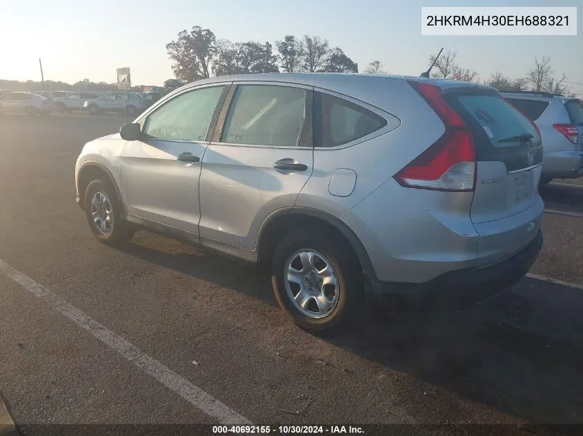 2014 Honda Cr-V Lx VIN: 2HKRM4H30EH688321 Lot: 40692155