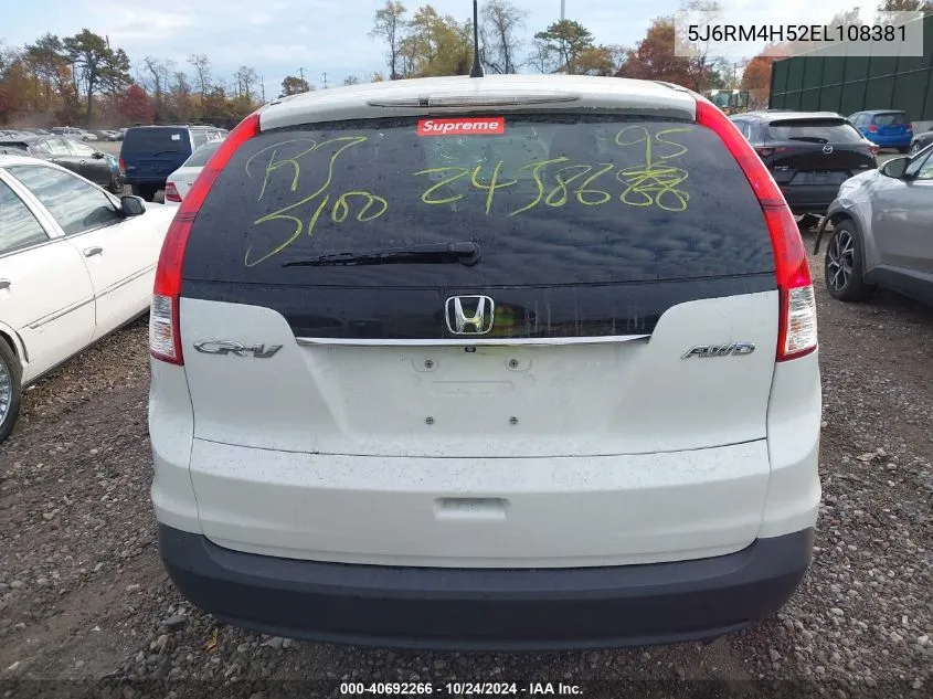 2014 Honda Cr-V Ex VIN: 5J6RM4H52EL108381 Lot: 40692266