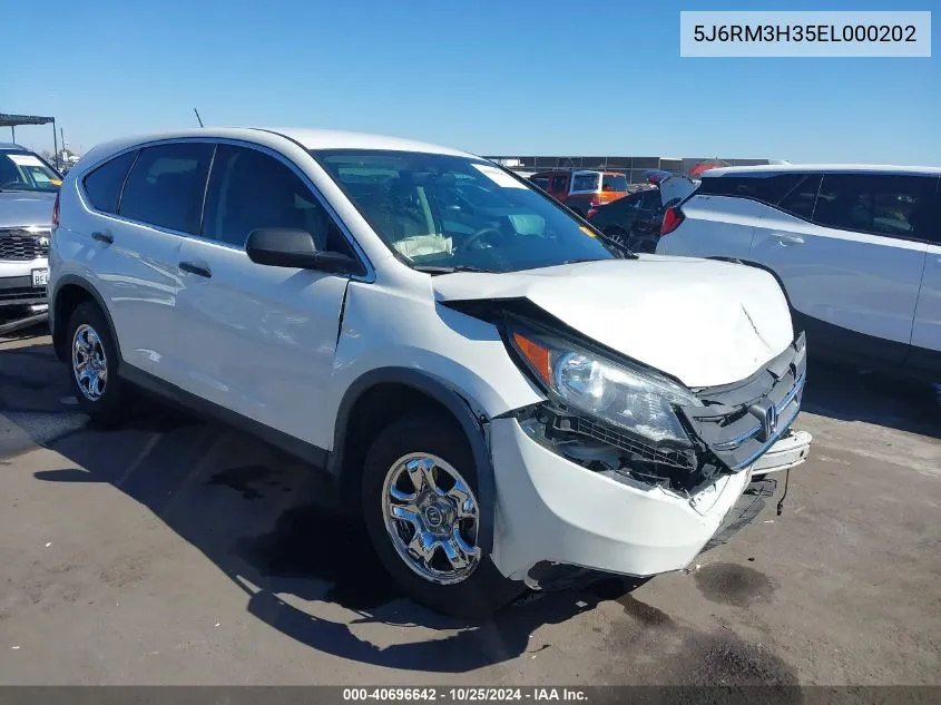 2014 Honda Cr-V Lx VIN: 5J6RM3H35EL000202 Lot: 40696642