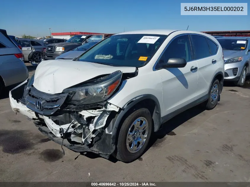 2014 Honda Cr-V Lx VIN: 5J6RM3H35EL000202 Lot: 40696642