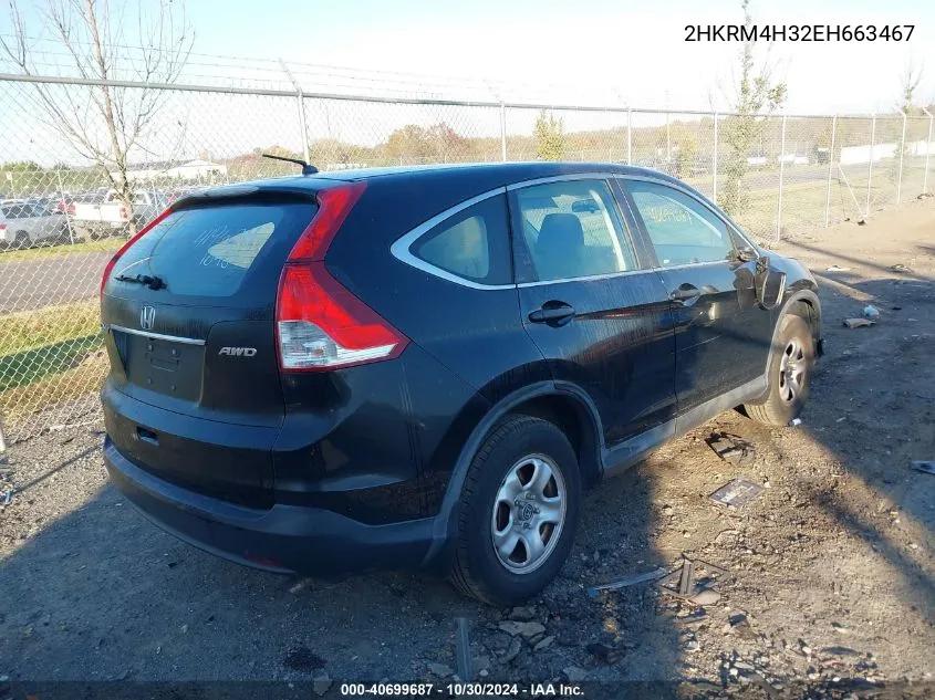 2014 Honda Cr-V Lx VIN: 2HKRM4H32EH663467 Lot: 40699687