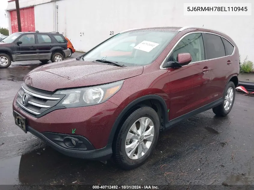 2014 Honda Cr-V Ex-L VIN: 5J6RM4H78EL110945 Lot: 40712492