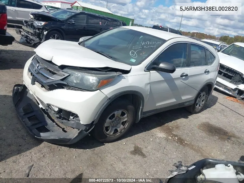 2014 Honda Cr-V Lx VIN: 5J6RM3H38EL002820 Lot: 40722573