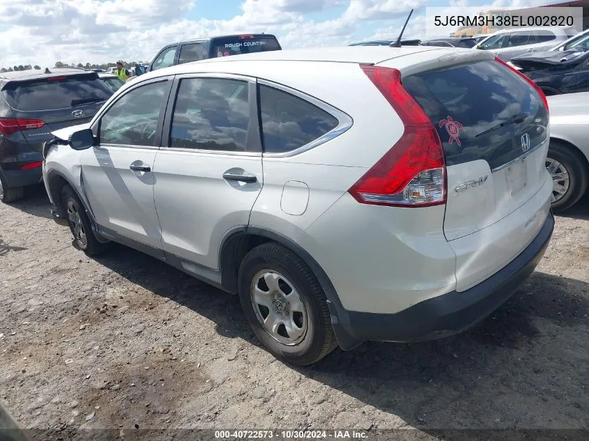 2014 Honda Cr-V Lx VIN: 5J6RM3H38EL002820 Lot: 40722573