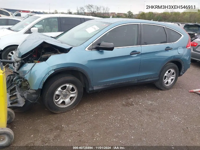 2014 Honda Cr-V Lx VIN: 2HKRM3H3XEH546911 Lot: 40725594