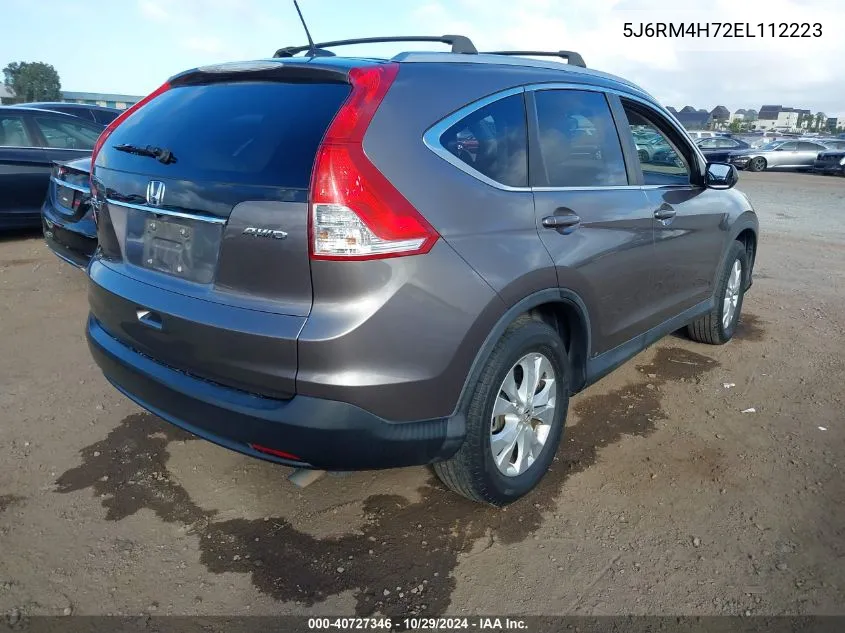 2014 Honda Cr-V Ex-L VIN: 5J6RM4H72EL112223 Lot: 40727346