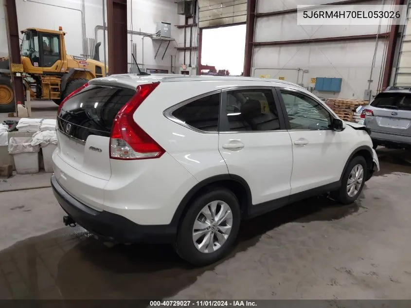 2014 Honda Cr-V Ex-L VIN: 5J6RM4H70EL053026 Lot: 40729027