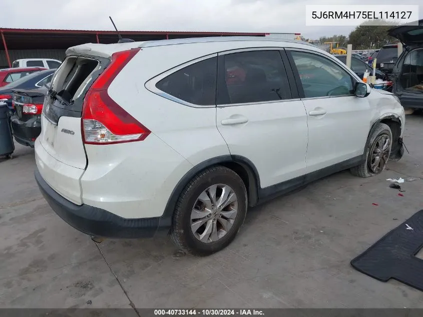 2014 Honda Cr-V Ex-L VIN: 5J6RM4H75EL114127 Lot: 40733144