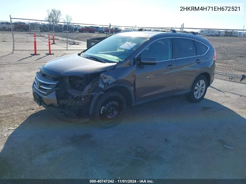 2014 Honda Cr-V Ex-L VIN: 2HKRM4H71EH672521 Lot: 40747242