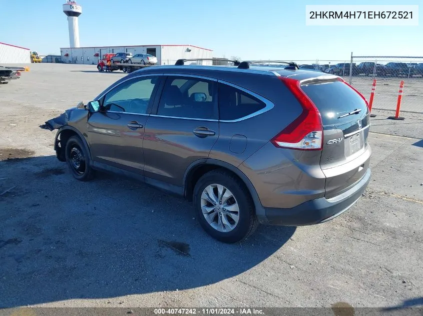 2014 Honda Cr-V Ex-L VIN: 2HKRM4H71EH672521 Lot: 40747242