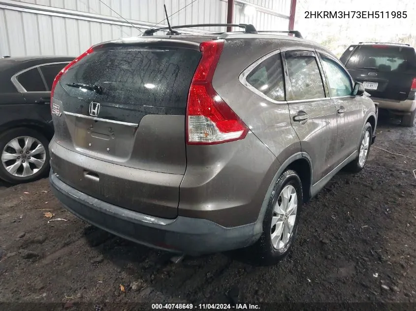 2014 Honda Cr-V Ex-L VIN: 2HKRM3H73EH511985 Lot: 40748649