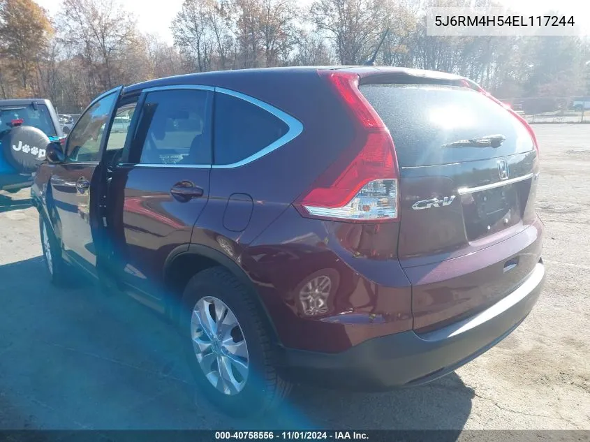 2014 Honda Cr-V Ex VIN: 5J6RM4H54EL117244 Lot: 40758556