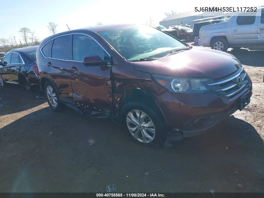 2014 Honda Cr-V Ex VIN: 5J6RM4H53EL117252 Lot: 40758565