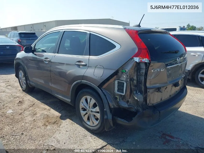 2014 Honda Cr-V Ex-L VIN: 5J6RM4H77EL012036 Lot: 40762371