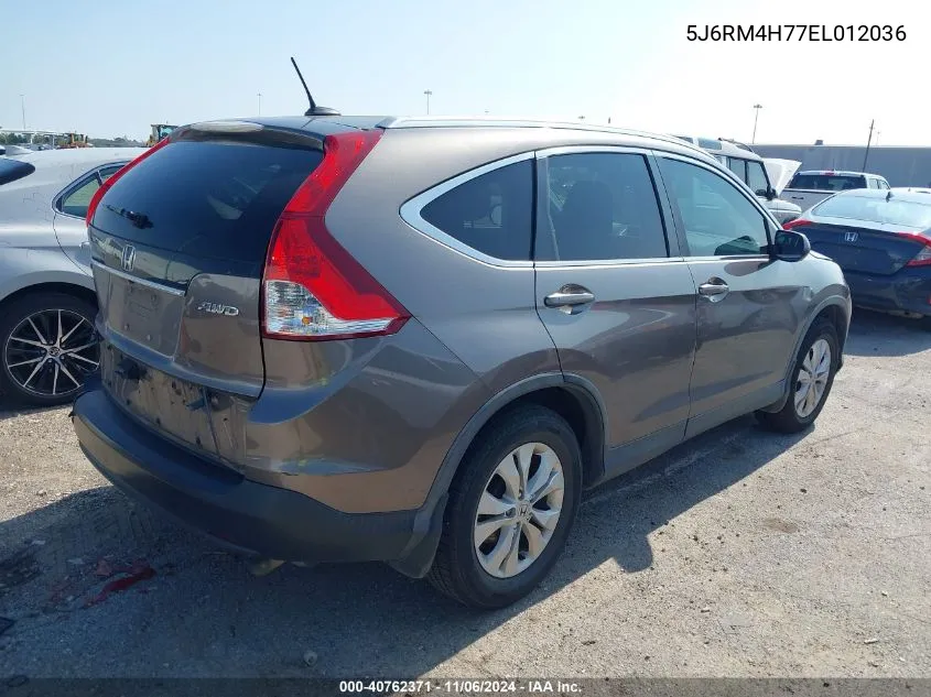 2014 Honda Cr-V Ex-L VIN: 5J6RM4H77EL012036 Lot: 40762371