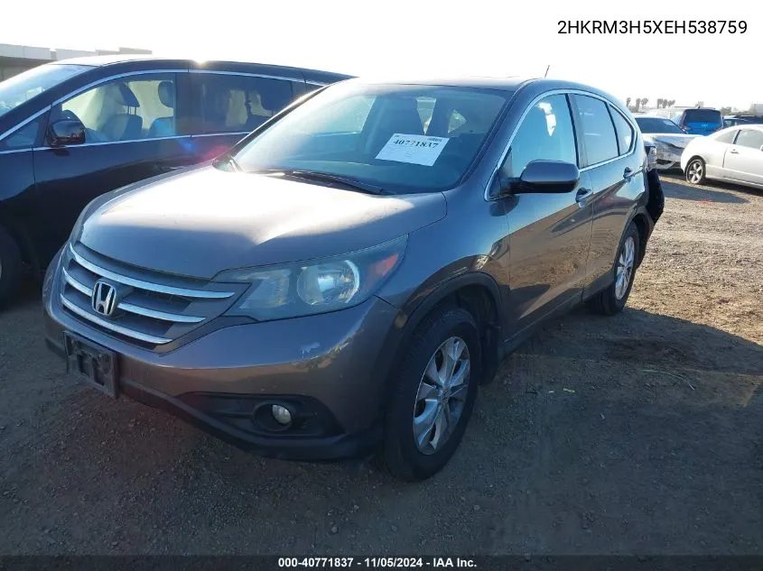 2014 Honda Cr-V Ex VIN: 2HKRM3H5XEH538759 Lot: 40771837