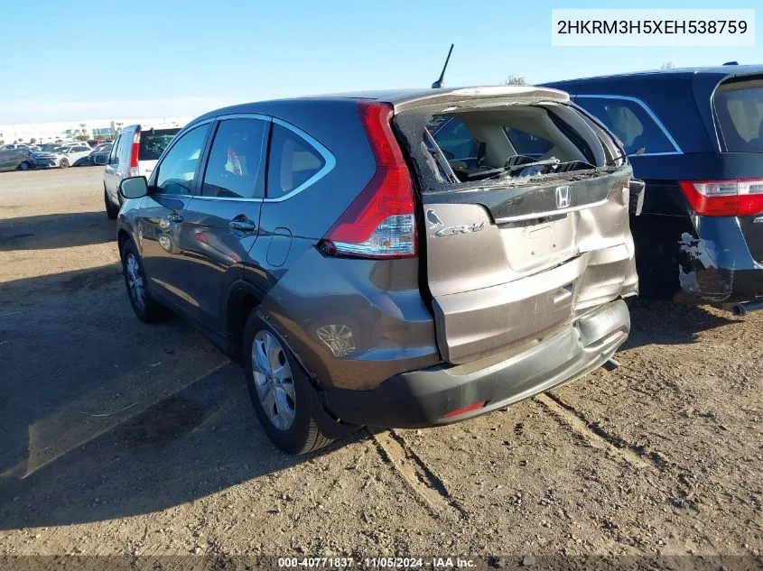 2014 Honda Cr-V Ex VIN: 2HKRM3H5XEH538759 Lot: 40771837