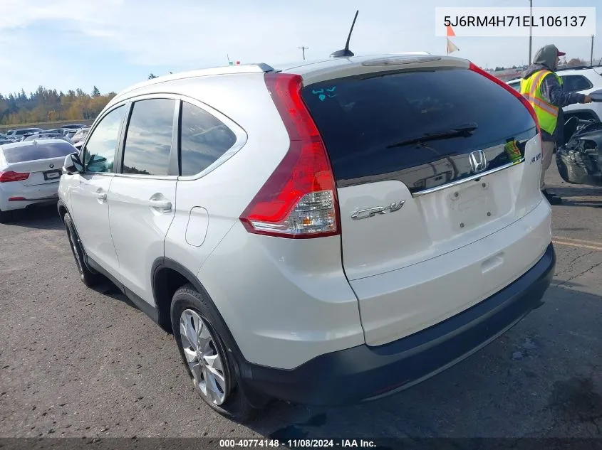 2014 Honda Cr-V Ex-L VIN: 5J6RM4H71EL106137 Lot: 40774148