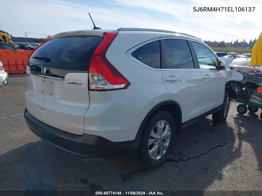 2014 Honda Cr-V Ex-L VIN: 5J6RM4H71EL106137 Lot: 40774148