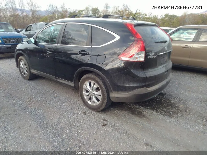 2014 Honda Cr-V Ex-L VIN: 2HKRM4H78EH677781 Lot: 40782569