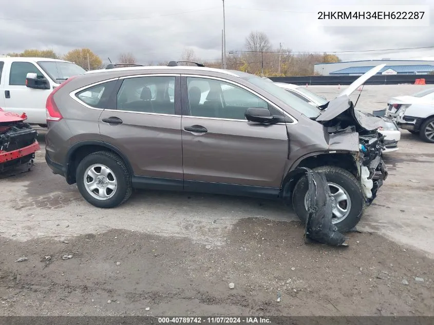 2014 Honda Cr-V Lx VIN: 2HKRM4H34EH622287 Lot: 40789742