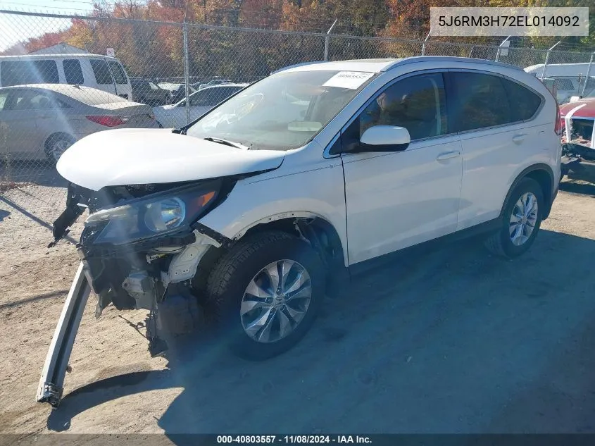 2014 Honda Cr-V Ex-L VIN: 5J6RM3H72EL014092 Lot: 40803557