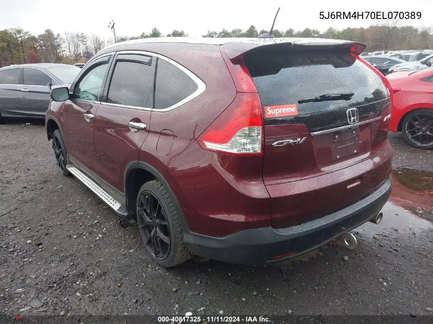 2014 Honda Cr-V Ex-L VIN: 5J6RM4H70EL070389 Lot: 40817325