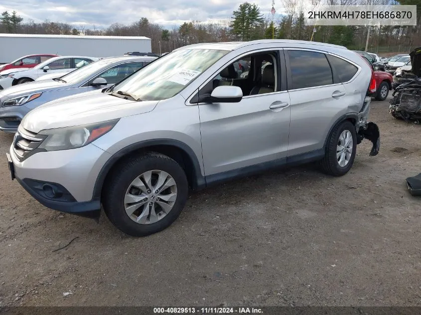 2014 Honda Cr-V Ex-L VIN: 2HKRM4H78EH686870 Lot: 40829513