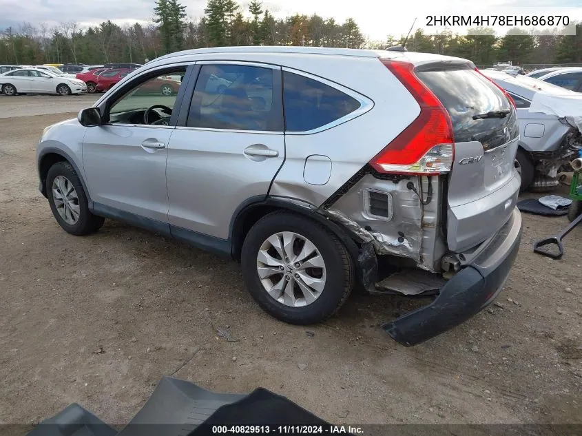 2014 Honda Cr-V Ex-L VIN: 2HKRM4H78EH686870 Lot: 40829513