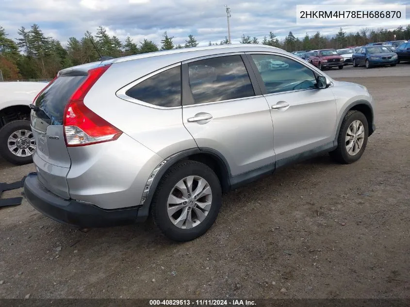 2014 Honda Cr-V Ex-L VIN: 2HKRM4H78EH686870 Lot: 40829513