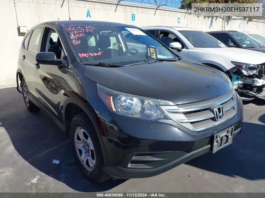 2014 Honda Cr-V Lx VIN: 2HKRM3H30EH537117 Lot: 40830098