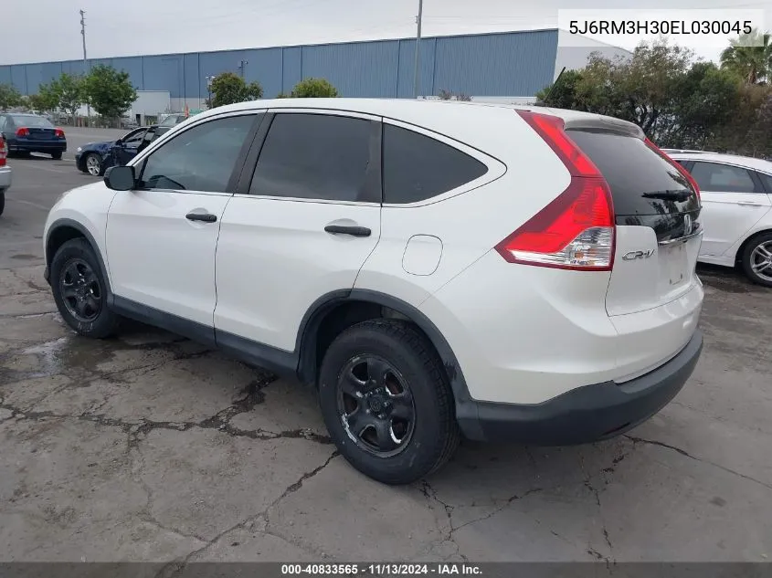 2014 Honda Cr-V Lx VIN: 5J6RM3H30EL030045 Lot: 40833565