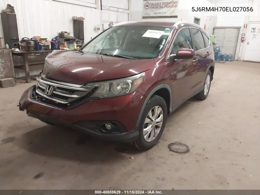 2014 Honda Cr-V Ex-L VIN: 5J6RM4H70EL027056 Lot: 40859629