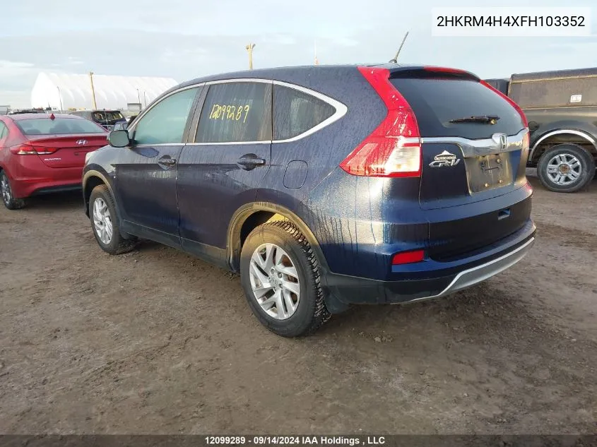 2015 Honda Cr-V VIN: 2HKRM4H4XFH103352 Lot: 12099289