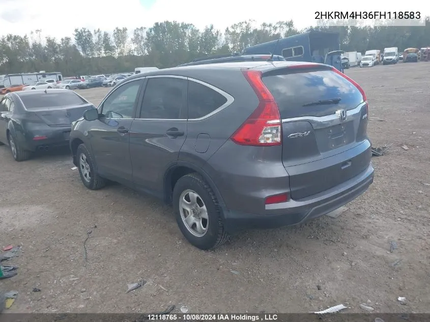 2015 Honda Cr-V VIN: 2HKRM4H36FH118583 Lot: 12118765