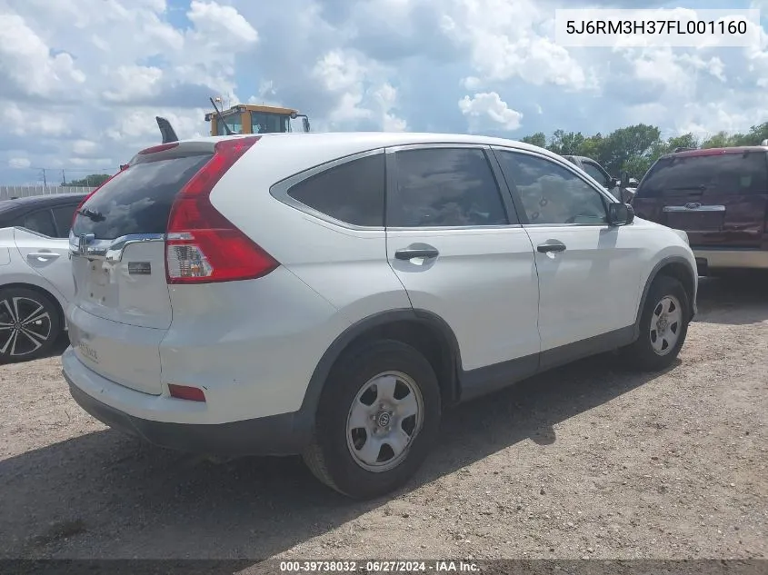 2015 Honda Cr-V Lx VIN: 5J6RM3H37FL001160 Lot: 39738032