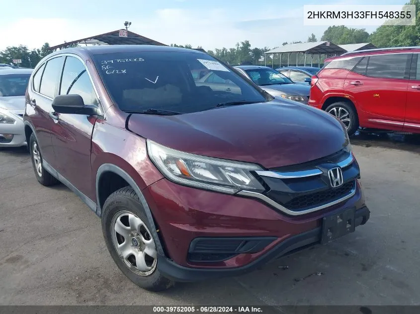 2015 Honda Cr-V Lx VIN: 2HKRM3H33FH548355 Lot: 39752005