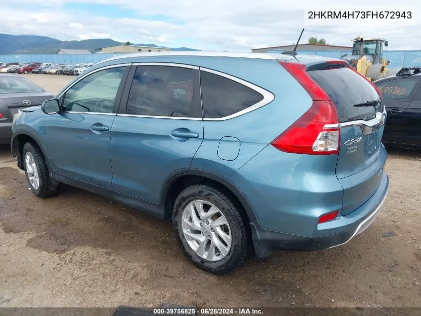 2015 Honda Cr-V Ex-L VIN: 2HKRM4H73FH672943 Lot: 39756825