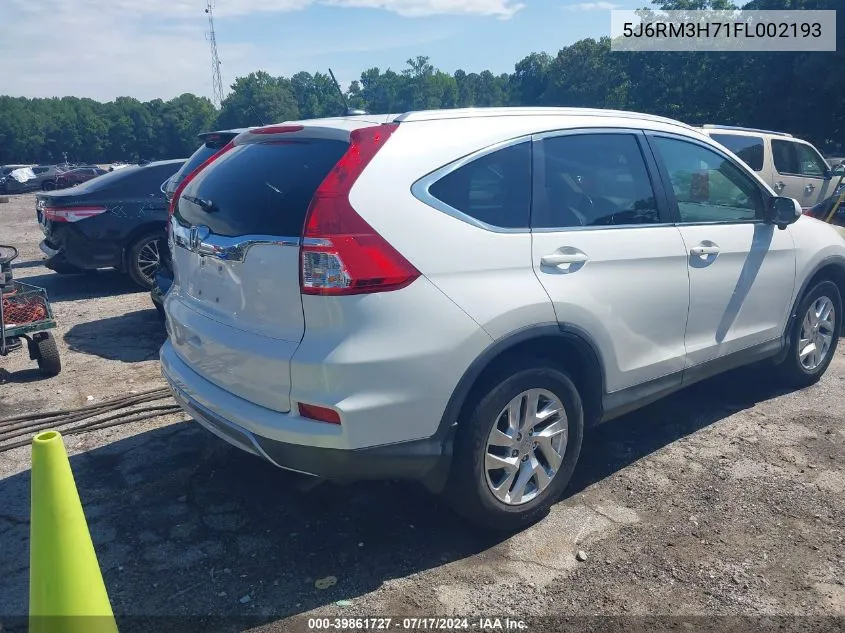 2015 Honda Cr-V Ex-L VIN: 5J6RM3H71FL002193 Lot: 39861727