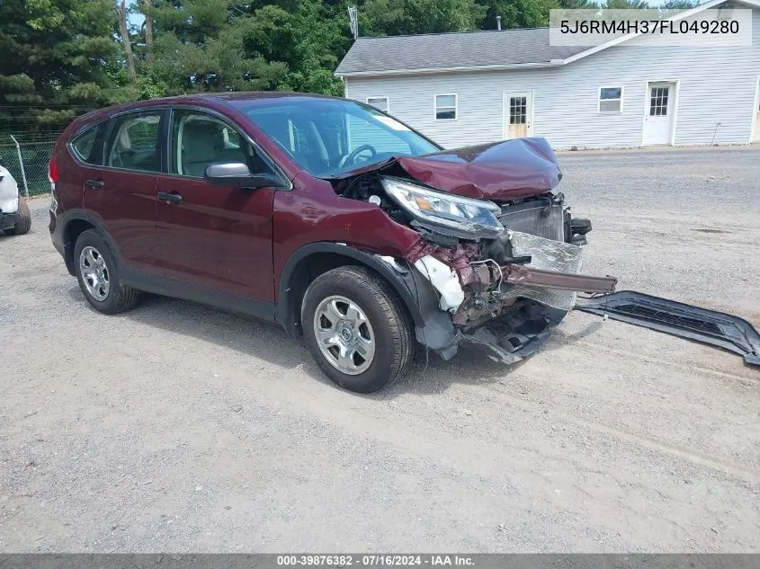 2015 Honda Cr-V Lx VIN: 5J6RM4H37FL049280 Lot: 39876382