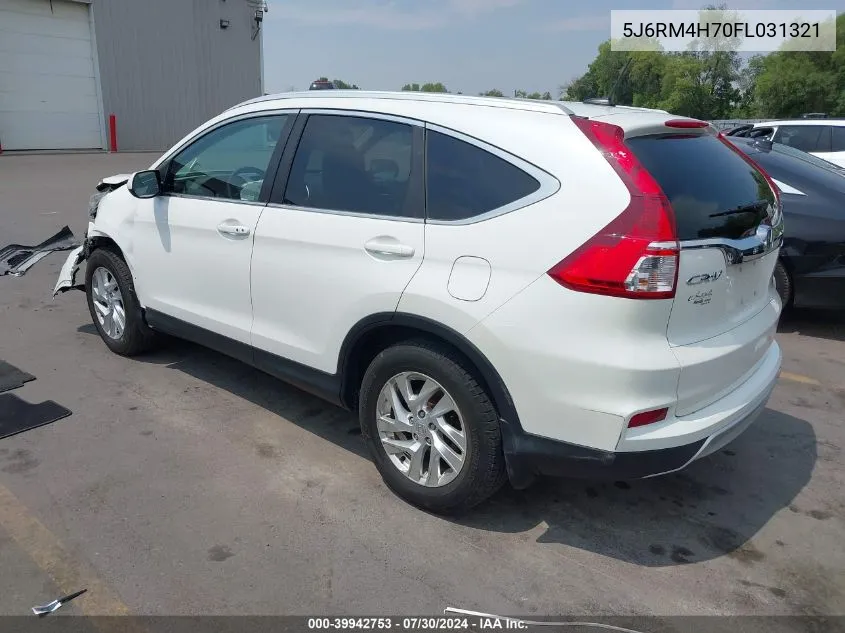 2015 Honda Cr-V Ex-L VIN: 5J6RM4H70FL031321 Lot: 39942753