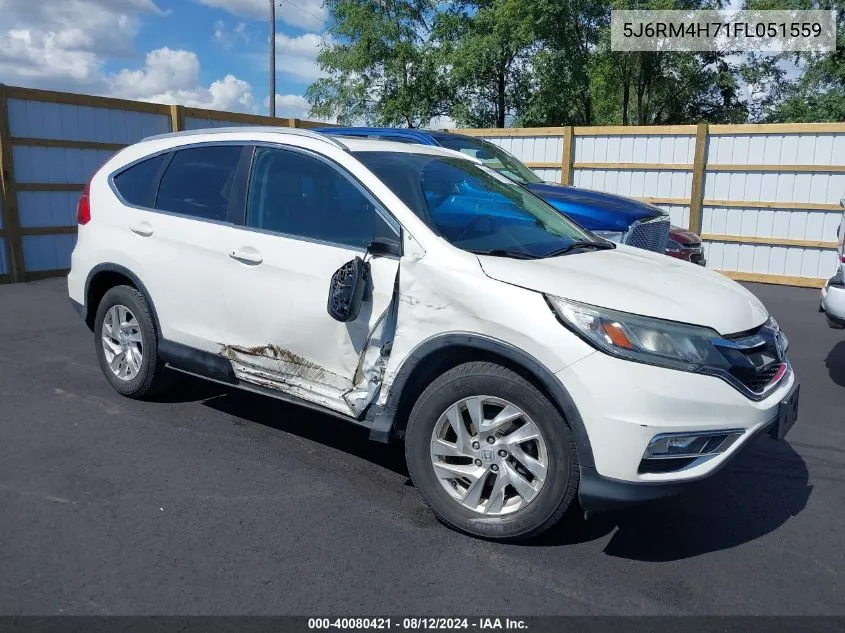 2015 Honda Cr-V Ex-L VIN: 5J6RM4H71FL051559 Lot: 40080421