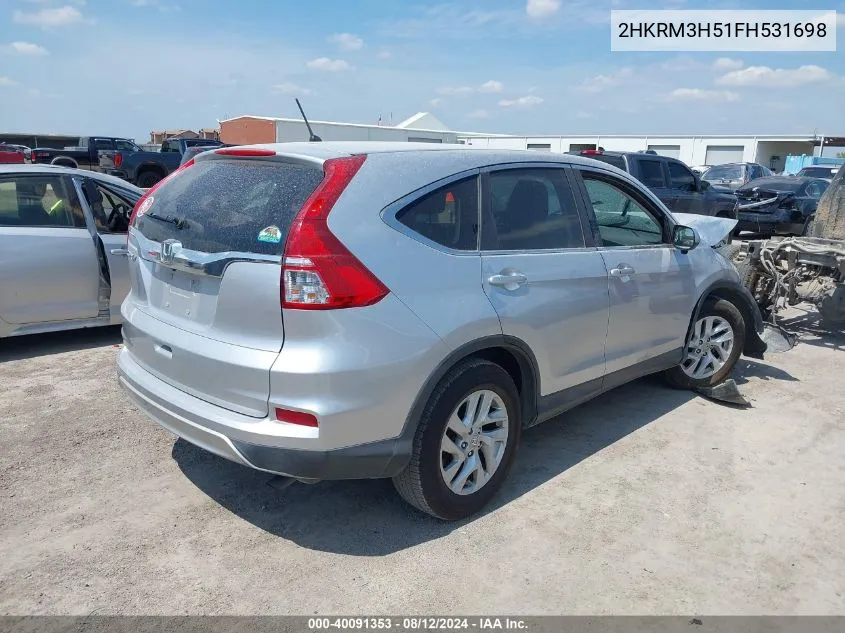 2015 Honda Cr-V Ex VIN: 2HKRM3H51FH531698 Lot: 40091353