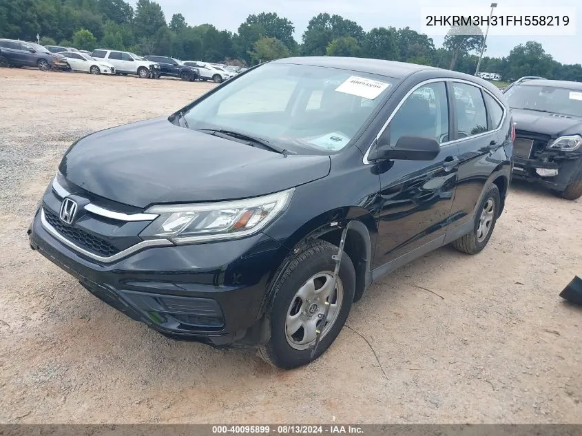 2015 Honda Cr-V Lx VIN: 2HKRM3H31FH558219 Lot: 40095899